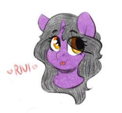 Size: 582x540 | Tagged: safe, artist:spoopygander, derpibooru import, oc, oc:rivibaes, unofficial characters only, :p, bust, cute, female, looking back, mare, silly, solo, tongue out