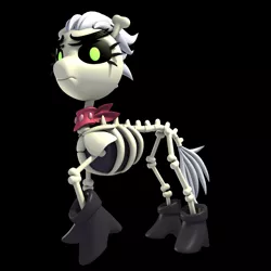 Size: 2000x2000 | Tagged: 3d, artist:argos90, black background, bone, boots, derpibooru import, dungeons and dragons, female, looking at you, safe, shoes, simple background, skeleton, skeleton pony, skellinore, that was fast, the break up breakdown