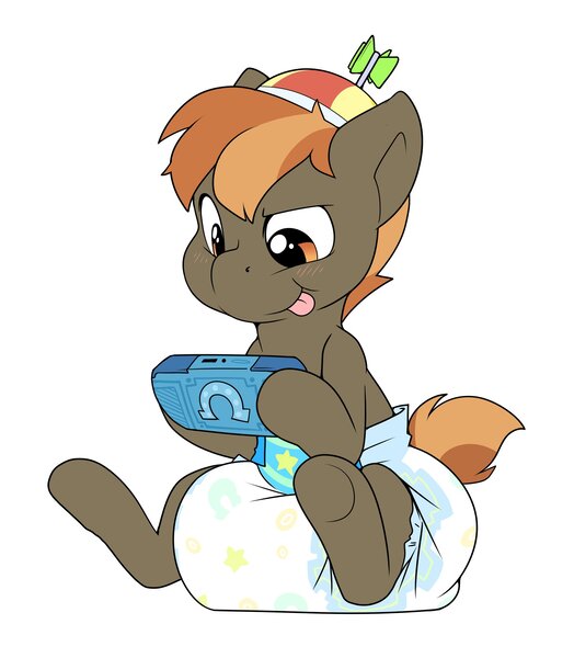 button mash, derpibooru import, diaper, diaper fetish, fetish, poofy diaper, suggestive