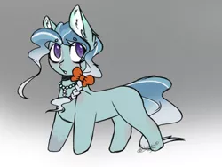 Size: 534x401 | Tagged: safe, artist:pinkdolphin147, derpibooru import, petunia paleo, silver spoon, pony, blank flank, fusion, gradient background, solo