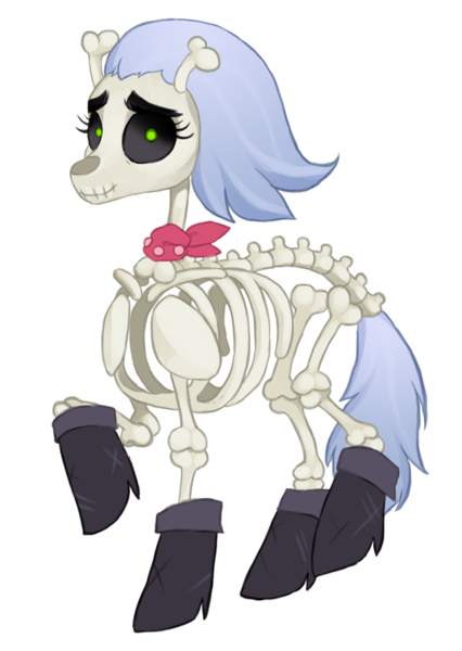 Size: 600x846 | Tagged: safe, artist:ronniesponies, derpibooru import, skellinore, pony, skeleton pony, the break up breakdown, bandana, bone, boots, cute, glowing eyes, looking at you, raised leg, shoes, simple background, skeleton, skellibetes, smiling, solo, transparent background