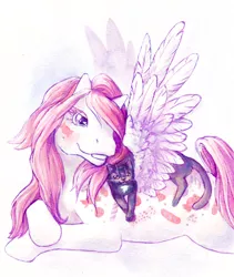 Size: 500x593 | Tagged: safe, artist:annapommes, derpibooru import, yum yum, cat, pegasus, pony, female, g1, mare, solo, twice as fancy ponies