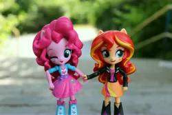 Size: 6000x4000 | Tagged: safe, artist:artofmagicpoland, derpibooru import, pinkie pie, sunset shimmer, equestria girls, doll, equestria girls minis, female, lesbian, present, shipping, sunsetpie, toy