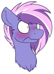 Size: 1125x1548 | Tagged: safe, artist:mynder, derpibooru import, oc, oc:berry frost, earth pony, pony, blushing, bust, embarrassed, flustered, freckles, male, simple background, stallion, transparent background