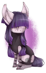 Size: 2406x3785 | Tagged: safe, artist:lastaimin, derpibooru import, oc, oc:ordyssia, earth pony, pony, chibi, clothes, female, fishnets, high res, mare, simple background, sitting, solo, transparent background