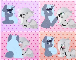 Size: 3400x2689 | Tagged: artist needed, safe, derpibooru import, oc, oc:mzuri, oc:northern lights, hybrid, unicorn, zebra, zebrasus, blushing, crown, cute, female, jewelry, kissing, male, oc x oc, regalia, shipping, straight