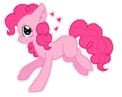 Size: 582x464 | Tagged: safe, artist:adostume, derpibooru import, pinkie pie, earth pony, pony, blushing, cute, diapinkes, heart, looking at you, missing cutie mark, outline, profile, simple background, smiling, solo, transparent background