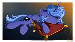 Size: 3840x2160 | Tagged: safe, artist:attacktherain, derpibooru import, princess luna, alicorn, pony, cheek fluff, cute, ear fluff, eyes closed, female, floppy ears, fluffy, leg fluff, lunabetes, mare, missing accessory, pillow, prone, s1 luna, sleeping, smiling, solo, teddy bear