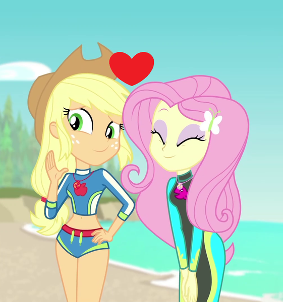 Size: 1010x1080 | Tagged: safe, derpibooru import, edit, applejack, fluttershy, equestria girls, equestria girls series, forgotten friendship, appleshy, female, lesbian, shipping