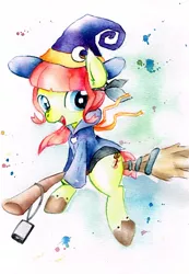 Size: 2385x3437 | Tagged: artist:shiinadrawmiku, derpibooru import, oc, oc:lili, safe, traditional art, unofficial characters only, watercolor painting, witch