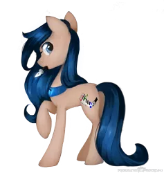 Size: 1419x1495 | Tagged: safe, artist:princesketchy, derpibooru import, oc, oc:crescend cinnamon, unofficial characters only, pony, female, looking back, mare, simple background, transparent background