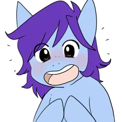 Size: 512x512 | Tagged: artist:beffumsartworks, blue coat, blushing, colored, cute, derpibooru import, emoticon, excited, male, oc, oc:deli, open mouth, ponysona, purple mane, safe, simple background, solo, stallion, teeth, transparent background, unofficial characters only