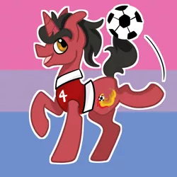 Size: 800x800 | Tagged: safe, artist:redpalette, derpibooru import, pony, unicorn, bisexual pride flag, bisexuality, commission, cute, digital art, football, lgbt, pride, pride flag, sports