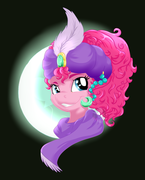 Size: 804x998 | Tagged: safe, artist:diamondsparkle7, derpibooru import, pinkie pie, pony, bust, madame pinkie, portrait, solo