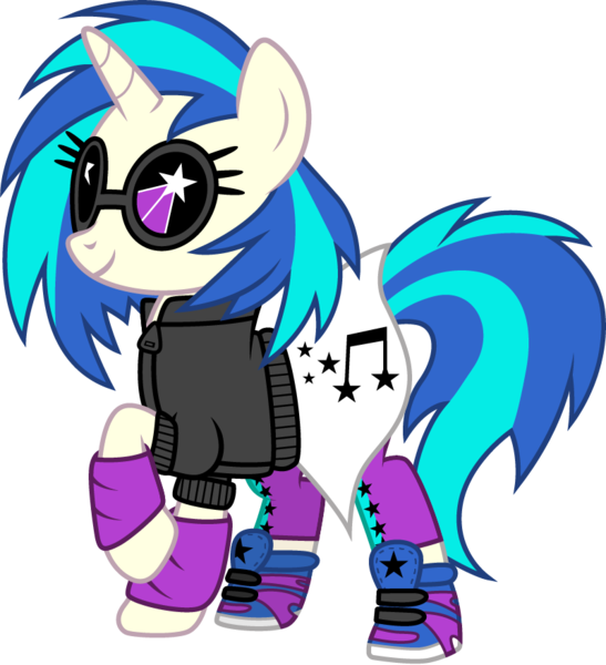 Size: 800x878 | Tagged: safe, artist:cloudyglow, derpibooru import, vinyl scratch, equestria girls, clothes, doll, equestria girls minis, equestria girls outfit, shoes, simple background, sneakers, solo, sunglasses, toy, transparent background