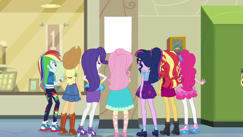 Size: 1280x720 | Tagged: safe, derpibooru import, edit, screencap, applejack, fluttershy, pinkie pie, rainbow dash, rarity, sci-twi, sunset shimmer, twilight sparkle, equestria girls, equestria girls series, fluttershy's butterflies, converse, exploitable, mane six, meme, poster, shoes, sneakers