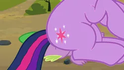 Size: 1280x720 | Tagged: suggestive, derpibooru import, edit, edited screencap, screencap, spike, twilight sparkle, dragon, pony, cropped, facesitting, facesitting on spike, female, male, mare, plot, shipping, straight, twispike