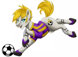 Size: 3208x2360 | Tagged: safe, artist:crecious, derpibooru import, oc, oc:striker, earth pony, pony, commission, male, soccer shoes, solo, stallion