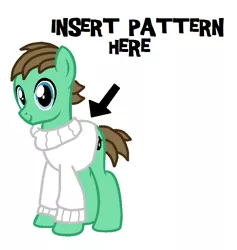 Size: 788x832 | Tagged: artist needed, safe, derpibooru import, oc, oc:ian, earth pony, pony, arrow, clothes, free to use, looking at you, male, simple background, smiling, solo, stallion, sweater, turtleneck, white background