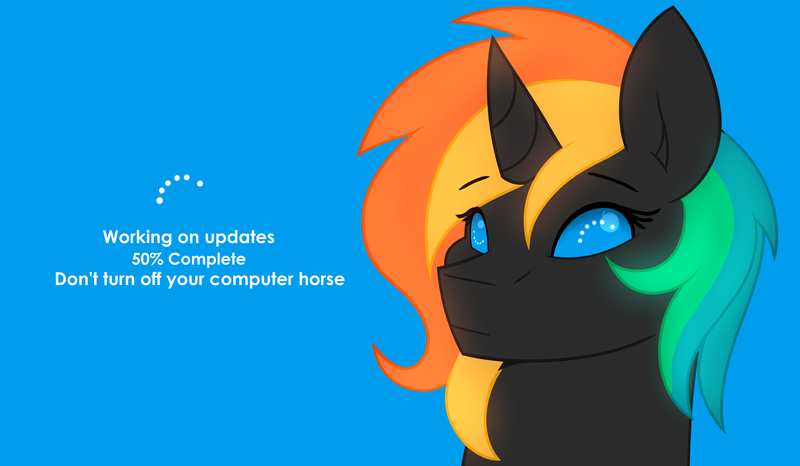 Size: 4092x2385 | Tagged: safe, artist:aidraws, derpibooru import, oc, oc:eight, ponified, unofficial characters only, pony, unicorn, bust, female, mare, microsoft, operating system, solo, windows, windows 8, windows pony