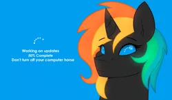 Size: 4092x2385 | Tagged: safe, artist:aidraws, derpibooru import, oc, oc:eight, ponified, unofficial characters only, pony, unicorn, bust, female, mare, microsoft, operating system, solo, windows, windows 8, windows pony