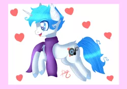 Size: 5000x3500 | Tagged: safe, artist:sweethearts11, derpibooru import, oc, oc:melodic, pony, unicorn, clothes, heart eyes, male, scarf, solo, stallion, wingding eyes