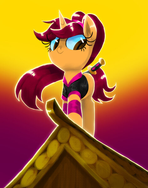 Size: 1024x1303 | Tagged: safe, artist:talonsofwater, derpibooru import, oc, pony, unicorn, solo, sword, weapon