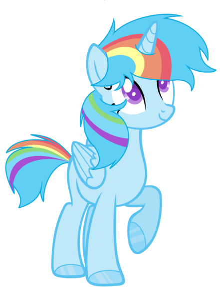 Size: 1648x2240 | Tagged: safe, artist:thesmall-artist, derpibooru import, oc, oc:colour sparkling, alicorn, pony, female, magical lesbian spawn, mare, offspring, parent:rainbow dash, parent:twilight sparkle, parents:twidash, simple background, solo, transparent background