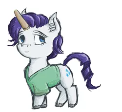 Size: 1280x1179 | Tagged: safe, artist:dreamingnoctis, derpibooru import, rarity, pony, ask asylum twilight, chibi, cute, elusive, elusweet, horn cap, magic suppression, rule 63, rule63betes, simple background, solo, transparent background