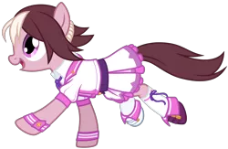 Size: 4096x2666 | Tagged: safe, artist:amarthgul, derpibooru import, ponified, earth pony, pony, clothes, dress, female, mare, running, shoes, simple background, socks, solo, special week, transparent background, uma musume pretty derby, vector