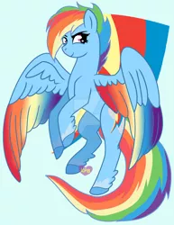 Size: 1024x1323 | Tagged: safe, artist:kittypaintyt, derpibooru import, rainbow dash, pegasus, pony, leak, spoiler:g5, colored wings, g5, multicolored wings, rainbow dash (g5), solo, watermark