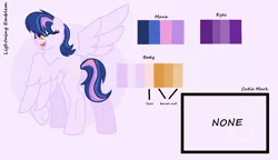 Size: 1844x1064 | Tagged: safe, artist:starfalldawn, derpibooru import, oc, oc:lightning emblem, pegasus, pony, bandaid, base used, female, mare, offspring, one eye closed, parent:flash sentry, parent:twilight sparkle, parents:flashlight, plot, reference sheet, solo, wink