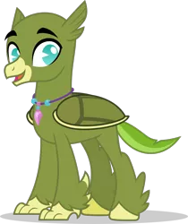 Size: 790x939 | Tagged: artist:mlp-trailgrazer, classical hippogriff, derpibooru import, hippogriff, hippogriffied, hybrid, jewelry, male, necklace, oc, oc:looney turtle, safe, simple background, solo, species swap, transparent background, unofficial characters only