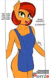 Size: 1033x1638 | Tagged: anthro, apron, artist:pshyzomancer, breasts, clothes, derpibooru import, female, implied shipping, implied starburst, implied starlight glimmer, implied straight, implied sunburst, milf, naked apron, patreon, patreon logo, sketch, solo, stellar flare, stellar milf, suggestive, text, the parent map