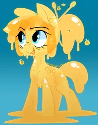 Size: 2160x2770 | Tagged: artist:zombie, bee, derpibooru import, food, goo pony, honey, oc, oc:bee, original species, safe, solo, unofficial characters only