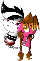 Size: 259x400 | Tagged: safe, artist:whitelie, derpibooru import, oc, oc:lix, oc:white lie, unofficial characters only, earth pony, pony, braid, collar, female, leash, lixlie, male, mouth hold, pet play, pixel art, simple background, spiked collar, straight, transparent background