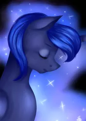 Size: 2893x4092 | Tagged: artist:katkakakao, bust, derpibooru import, portrait, princess luna, safe, solo