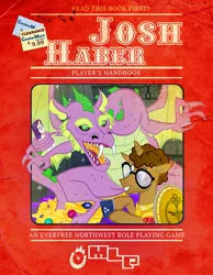 Size: 774x1000 | Tagged: safe, artist:pixelkitties, derpibooru import, rarity, spike, oc, ponified, dragon, pony, molt down, book, coin, dragon hoard, dungeons and dragons, fangs, female, glasses, gold, handbook, hoard, jewels, josh haber, male, mobile phone, older, phone, pixelkitties' brilliant autograph media artwork, ponysona, shield, shipping, smartphone, sparity, spikezilla, straight, treasure, winged spike, winged spikezilla