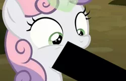 Size: 1080x694 | Tagged: censored, derpibooru import, edit, edited screencap, implied blowjob, implied foalcon, implied oral, implied penis, implied sex, screencap, solo, suggestive, sweetie belle, the break up breakdown, unnecessary censorship, we are going to hell
