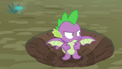 Size: 800x450 | Tagged: animated, crater, derpibooru import, dragon, flying, male, molt down, safe, screencap, solo, spike, tree, winged spike