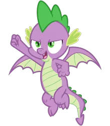 Size: 2800x3200 | Tagged: artist:cheezedoodle96, derpibooru import, dragon, feet, flying, male, male feet, molt down, narrowed eyes, raised fist, safe, simple background, solo, spike, svg, .svg available, transparent background, vector, winged spike