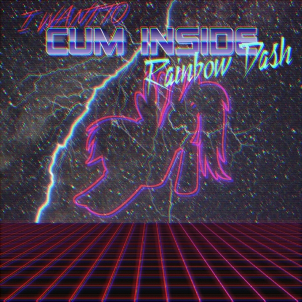 Size: 720x720 | Tagged: 80s, derpibooru import, iwtcird, lightning, meme, rainbow dash, retro, retrowave, solo, suggestive, synthwave, vhs