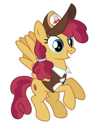 Size: 3744x5000 | Tagged: safe, artist:dragonchaser123, derpibooru import, sunny delivery, pegasus, pony, the break up breakdown, absurd resolution, background pony, clothes, female, flying, hat, mailmare, mailmare hat, mare, simple background, smiling, solo, transparent background, uniform, vector