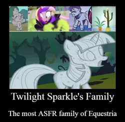 Size: 500x487 | Tagged: safe, derpibooru import, edit, edited screencap, idw, screencap, night light, princess cadance, shining armor, spike, twilight sparkle, twilight velvet, alicorn, dragon, pony, unicorn, molt down, my little pony: the movie, stare master, the cutie mark chronicles, spoiler:comic, spoiler:comic37, cactus, demotivational poster, female, inanimate tf, male, mare, meme, petrification, plant tf, potted plant, saguaro cactus, stallion, transformation, unicorn twilight