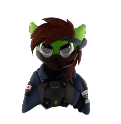 Size: 2500x2560 | Tagged: artist:lunar froxy, bust, derpibooru import, drone, echo, oc, oc:analogue, original species, rainbow six siege, safe, simple background, solo, transparent background, unofficial characters only, youkai