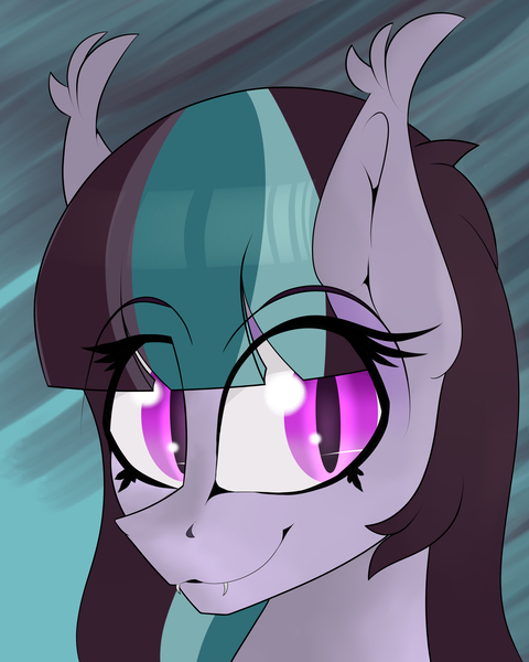 Size: 3000x3750 | Tagged: dead source, safe, artist:caduceus, artist:caduceusart, derpibooru import, oc, oc:fizzy pop, bat pony, bust, female, portrait, solo