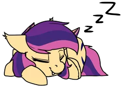 Size: 1708x1229 | Tagged: safe, artist:neoncel, derpibooru import, oc, oc:violet crescent, unofficial characters only, bat pony, pony, bat pony oc, ear fluff, eyes closed, fangs, female, mare, simple background, solo, transparent background, zzz