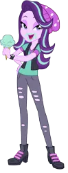 Size: 1483x3754 | Tagged: safe, artist:famousmari5, derpibooru import, starlight glimmer, equestria girls, mirror magic, spoiler:eqg specials, beanie, food, hat, ice cream, messy eating, simple background, solo, that human sure does love ice cream, transparent background, vector