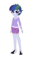 Size: 374x633 | Tagged: safe, artist:sparkledashyt, derpibooru import, oc, oc:sparkle dash, equestria girls, clothes, equestria girls-ified, hoodie, magical lesbian spawn, offspring, parent:rainbow dash, parent:twilight sparkle, parents:twidash, shorts, simple background, solo, transparent background