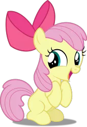Size: 3069x4500 | Tagged: adorabloom, apple bloom, bow, cute, derpibooru import, edit, female, fluttershy, happy, high res, palette swap, recolor, safe, shyabetes, simple background, solo, transparent background, vector